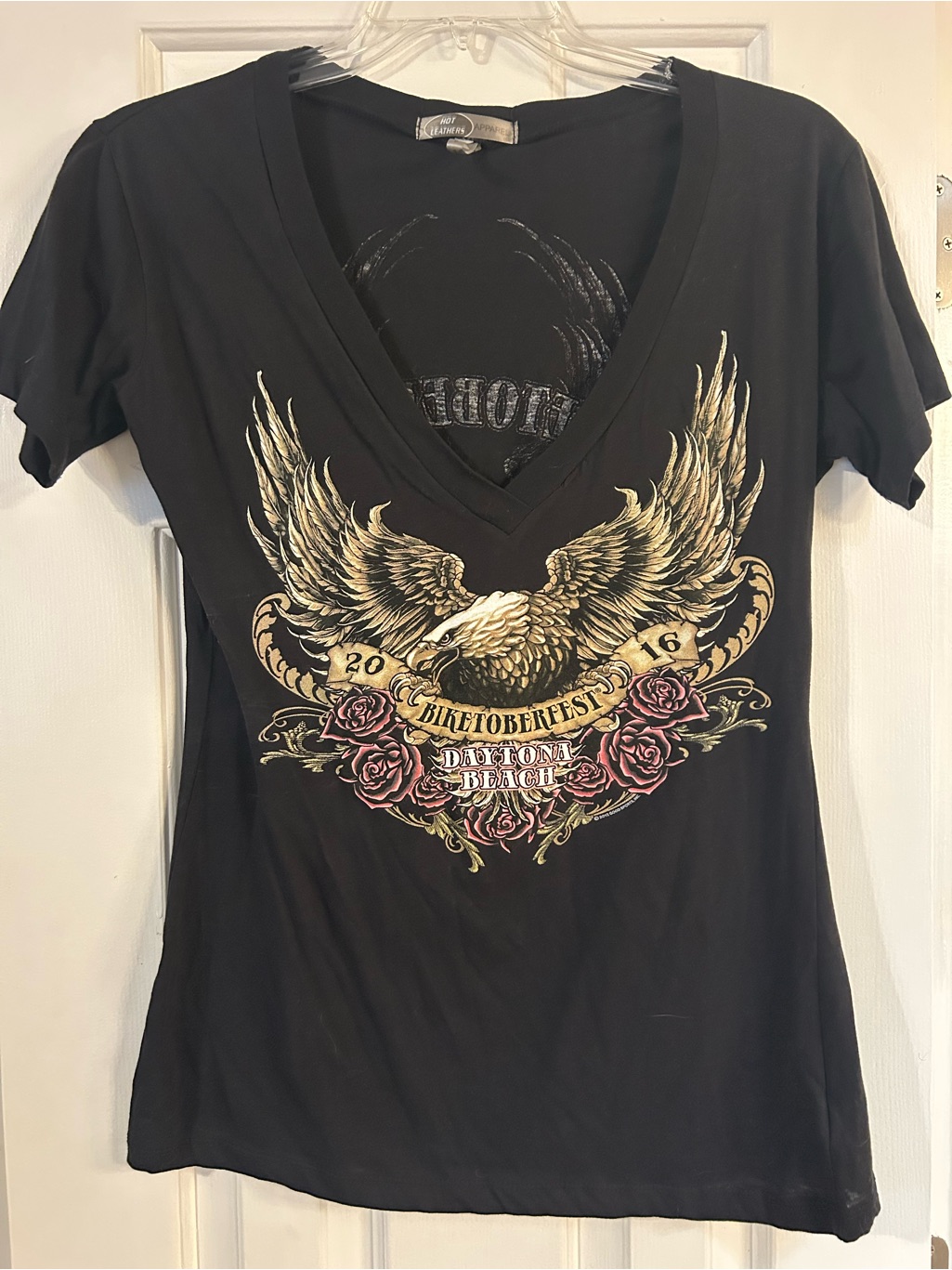 Daytona Beach Biketoberfest Graphic VNeck Tee  Black